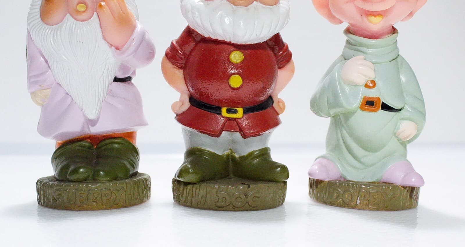 Disney Vintage Soft Plastic Snow White Dwarfs Sleepy/Doc/Dopey Decor Figures - Thumbnail 7