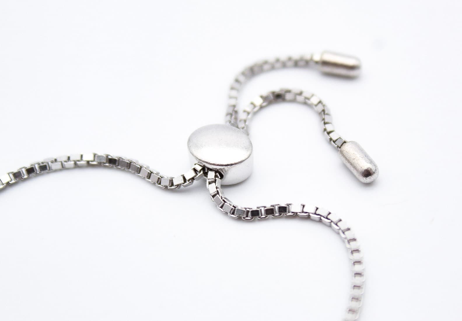Vintage 925 Sterling Silver Adjustable Slider Box Chain Elephant Bolo Bracelet - Thumbnail 3