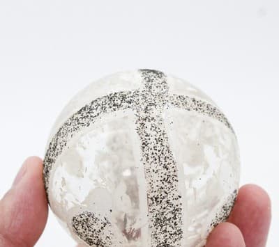 Vintage Poland Black & White Mica Glass Christmas Ornament - Thumbnail 4