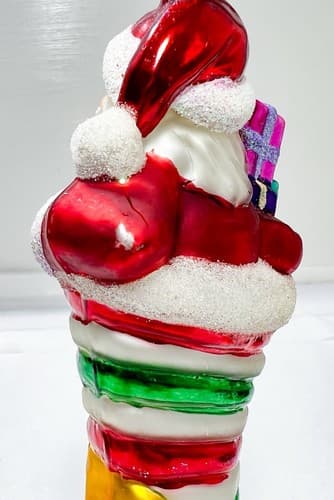 CHRISTOPHER RADKO "Put The Loot In The Boot" Santa Glass Christmas Ornament - Thumbnail 5