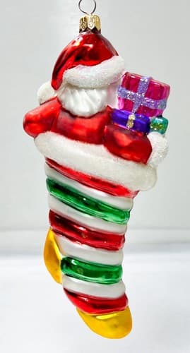 CHRISTOPHER RADKO "Put The Loot In The Boot" Santa Glass Christmas Ornament - Thumbnail 6