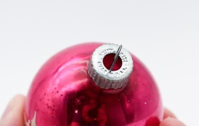 Shiny Brite Hot Pink Stencil Christmas Lights Motif Glass Christmas Ornament - Thumbnail 4