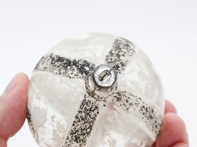 Vintage Poland Black & White Mica Glass Christmas Ornament - Thumbnail 5
