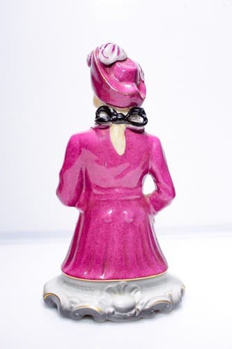 Antique Chantilly Marked Hand Painted Porcelain Laced Lady Bust Sculpture - Thumbnail 9