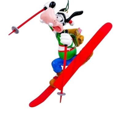 Vintage Disney Grolier Magic Goofy Skiing Christmas Ornament - Image 1
