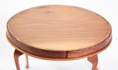 Vintage Handcrafted Miniature Dollhouse Natural Wood End Table Furniture 1:12 - Thumbnail 3
