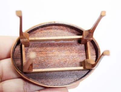 Vintage Handcrafted Miniature Dollhouse Natural Wood End Table Furniture 1:12 - Thumbnail 5