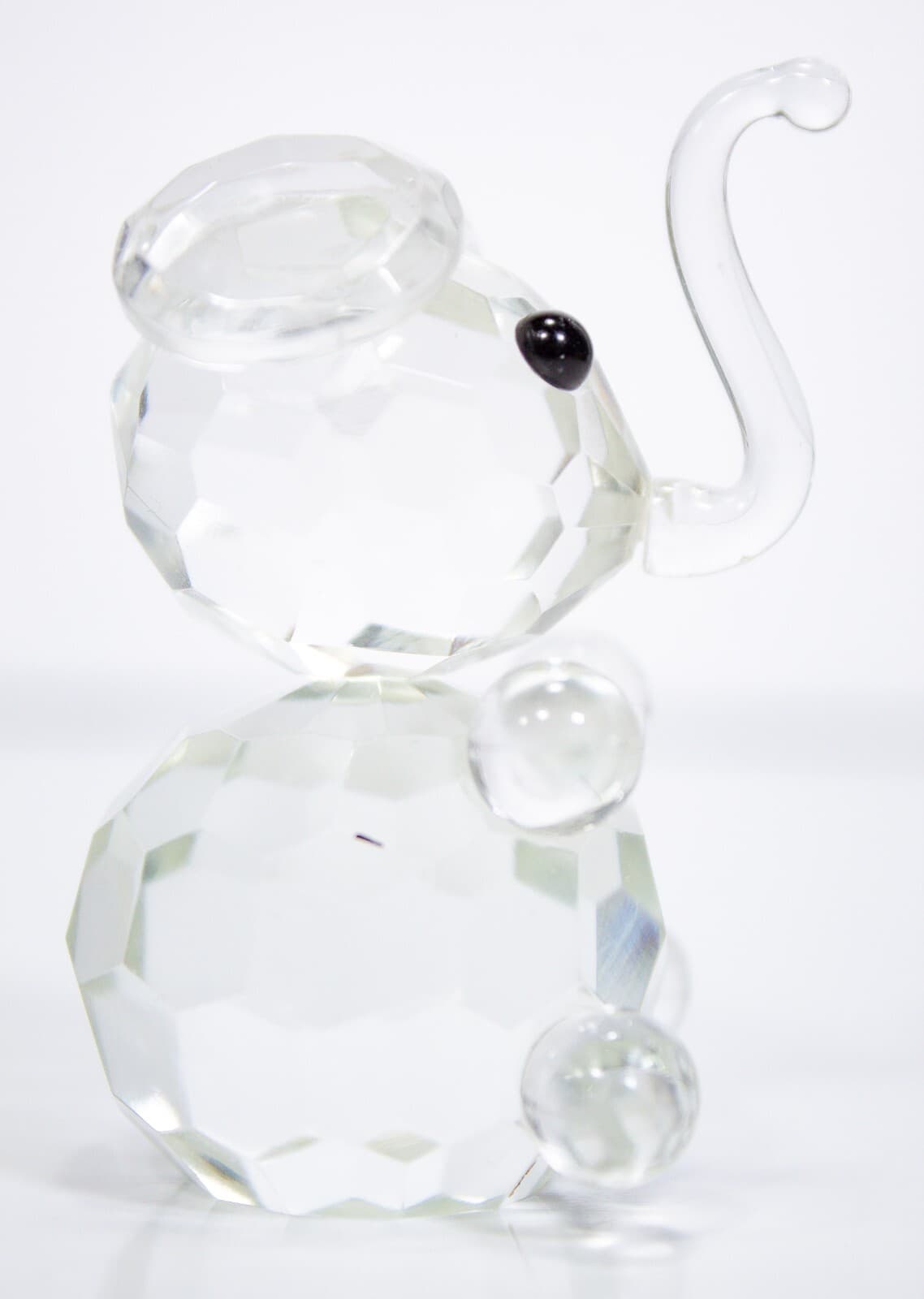 Clear Crystal Glass Elephant Collectible Animal Figurine 2" - Thumbnail 3