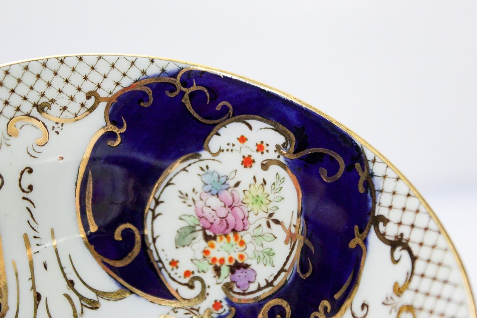 REGENT FENTON Antique England Fine Bone China Floral Gold Gilt Cup & Saucer - Thumbnail 2
