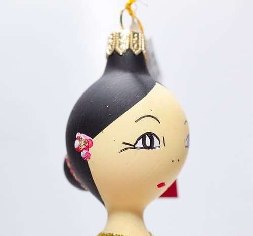 Vintage PIER 1 IMPORTS Italy Blown Glass Spanish Dancer Christmas Ornament RARE - Thumbnail 5
