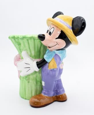 Disney 2000 Welcomes Mickey Mouse Ceramic Gardener Vase Planter Vintage - Thumbnail 5