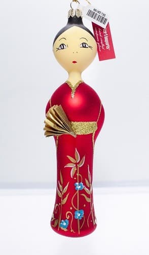 Vintage PIER 1 IMPORTS Italy Blown Glass Spanish Dancer Christmas Ornament RARE - Thumbnail 6