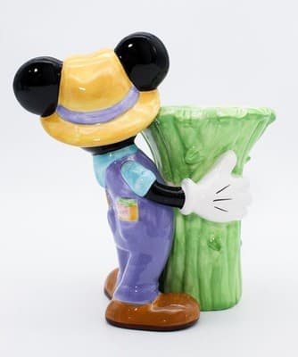 Disney 2000 Welcomes Mickey Mouse Ceramic Gardener Vase Planter Vintage - Thumbnail 4