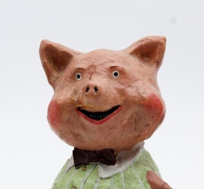 Lori C. Mitchell Three Little Pigs Childhood Stories Folk Art Figures 6" - Thumbnail 2