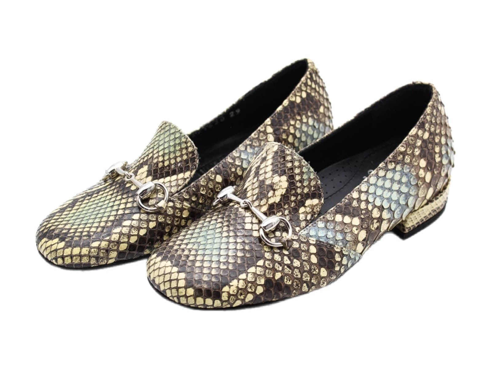 Gucci Italy Horsebit Loafers Python Snakeskin Leather Kids Shoes Size 29/US 11 - Image 1