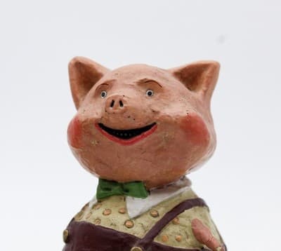 Lori C. Mitchell Three Little Pigs Childhood Stories Folk Art Figures 6" - Thumbnail 4