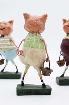 Lori C. Mitchell Three Little Pigs Childhood Stories Folk Art Figures 6" - Thumbnail 7