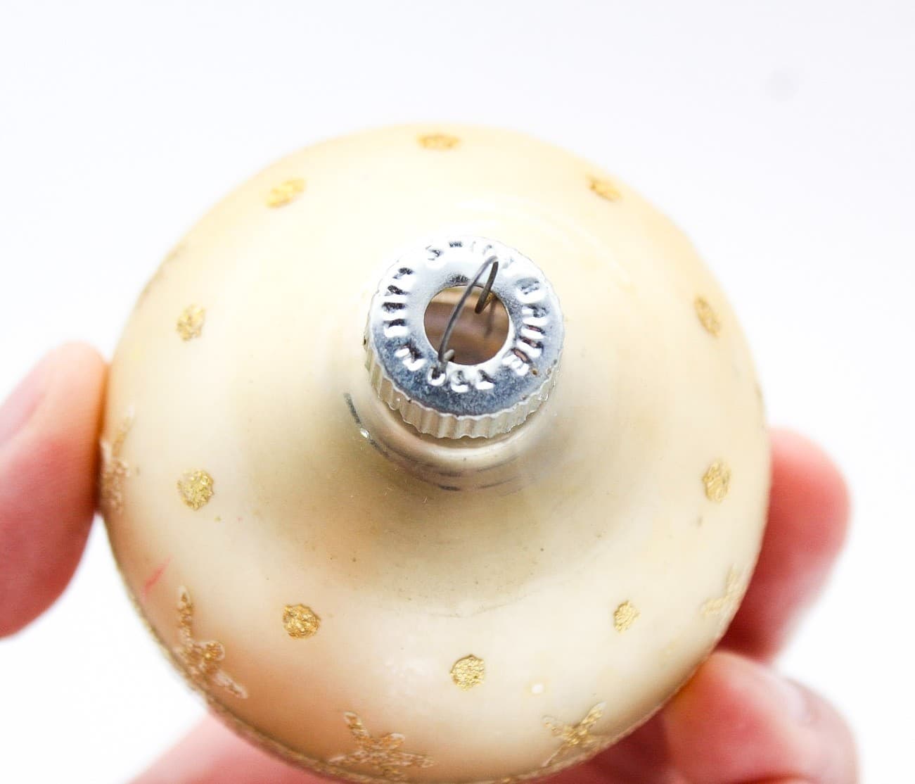 Shiny Brite Gold Mica Star Pattern Pink Silver Glass Christmas Ornament Vintage - Thumbnail 4