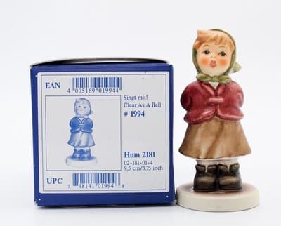 Hummel Goebel Singt Mit! Clear As A Bell Porcelain Figurine In Box TMK 8 Germany - Thumbnail 3