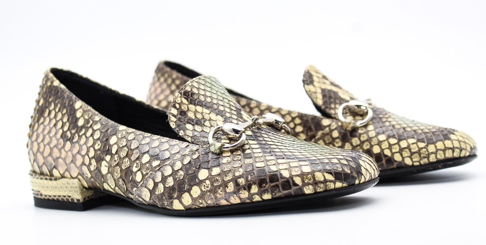 Gucci Italy Horsebit Loafers Python Snakeskin Leather Kids Shoes Size 29/US 11 - Thumbnail 6