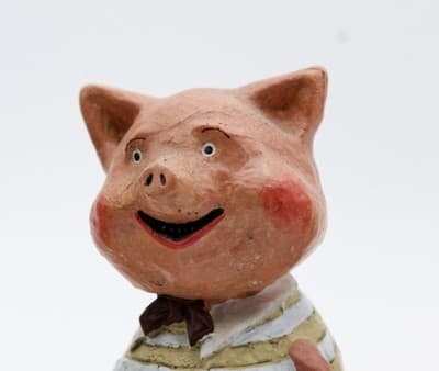 Lori C. Mitchell Three Little Pigs Childhood Stories Folk Art Figures 6" - Thumbnail 3