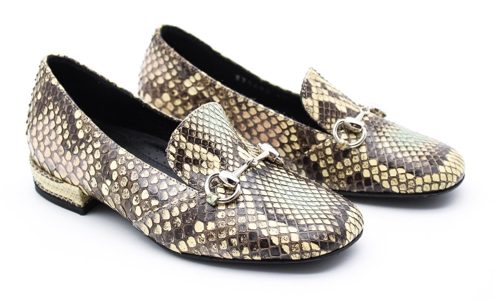 Gucci Italy Horsebit Loafers Python Snakeskin Leather Kids Shoes Size 29/US 11 - Thumbnail 5
