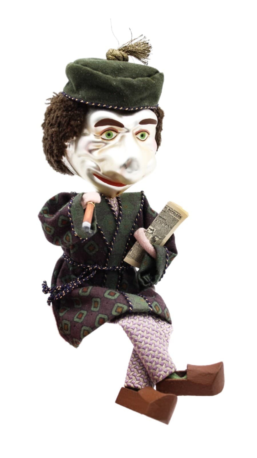 Vintage Germany D. Blumchen & Co Christmas Glass Marionette Clip-On Ornament - Image 1