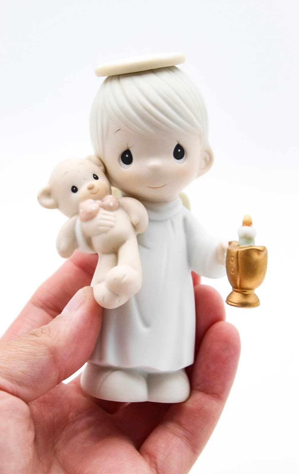 Precious Moments Lighting The Way To A Happy Holiday Porcelain Figurine 1994 - Thumbnail 6
