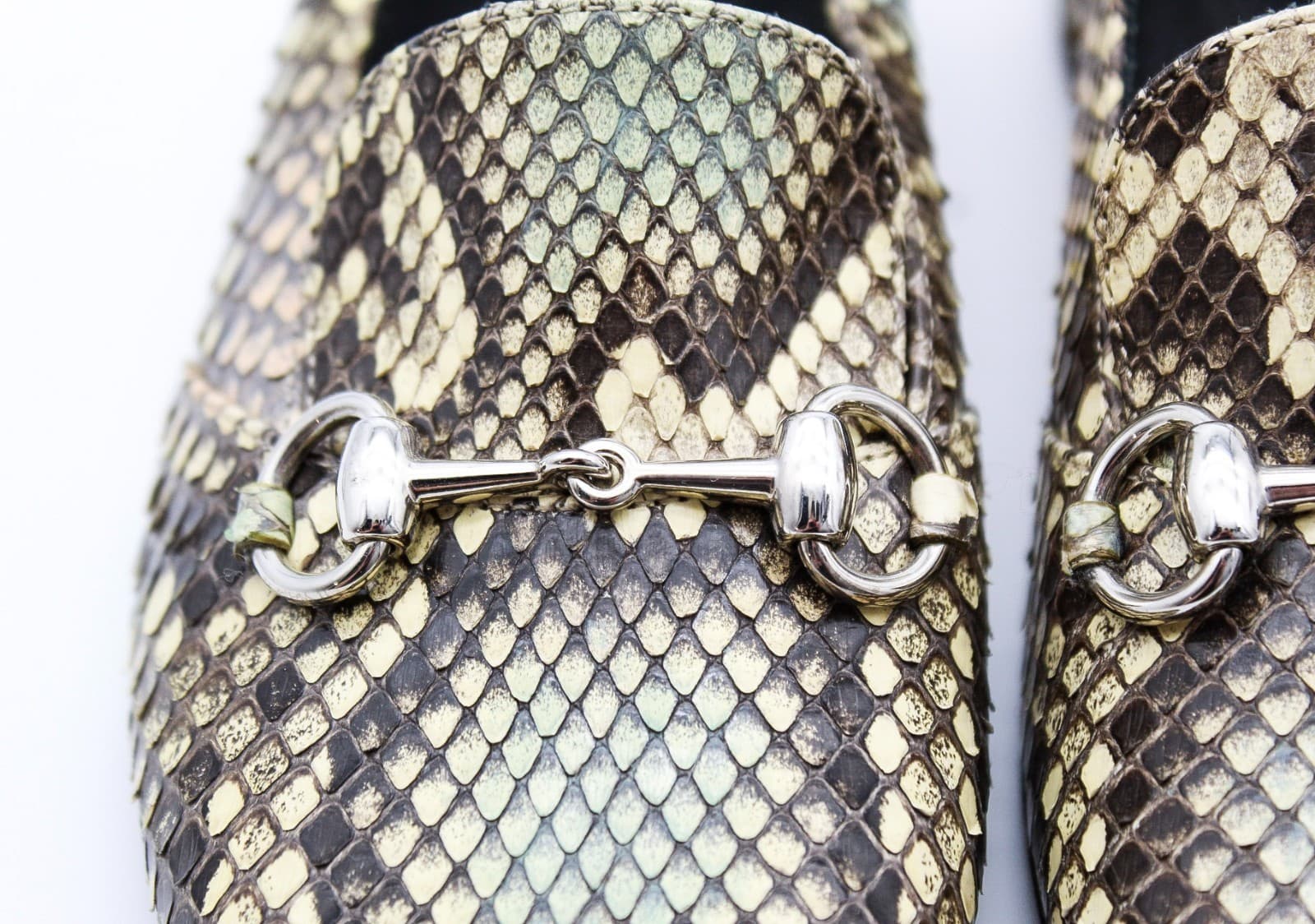 Gucci Italy Horsebit Loafers Python Snakeskin Leather Kids Shoes Size 29/US 11 - Thumbnail 3