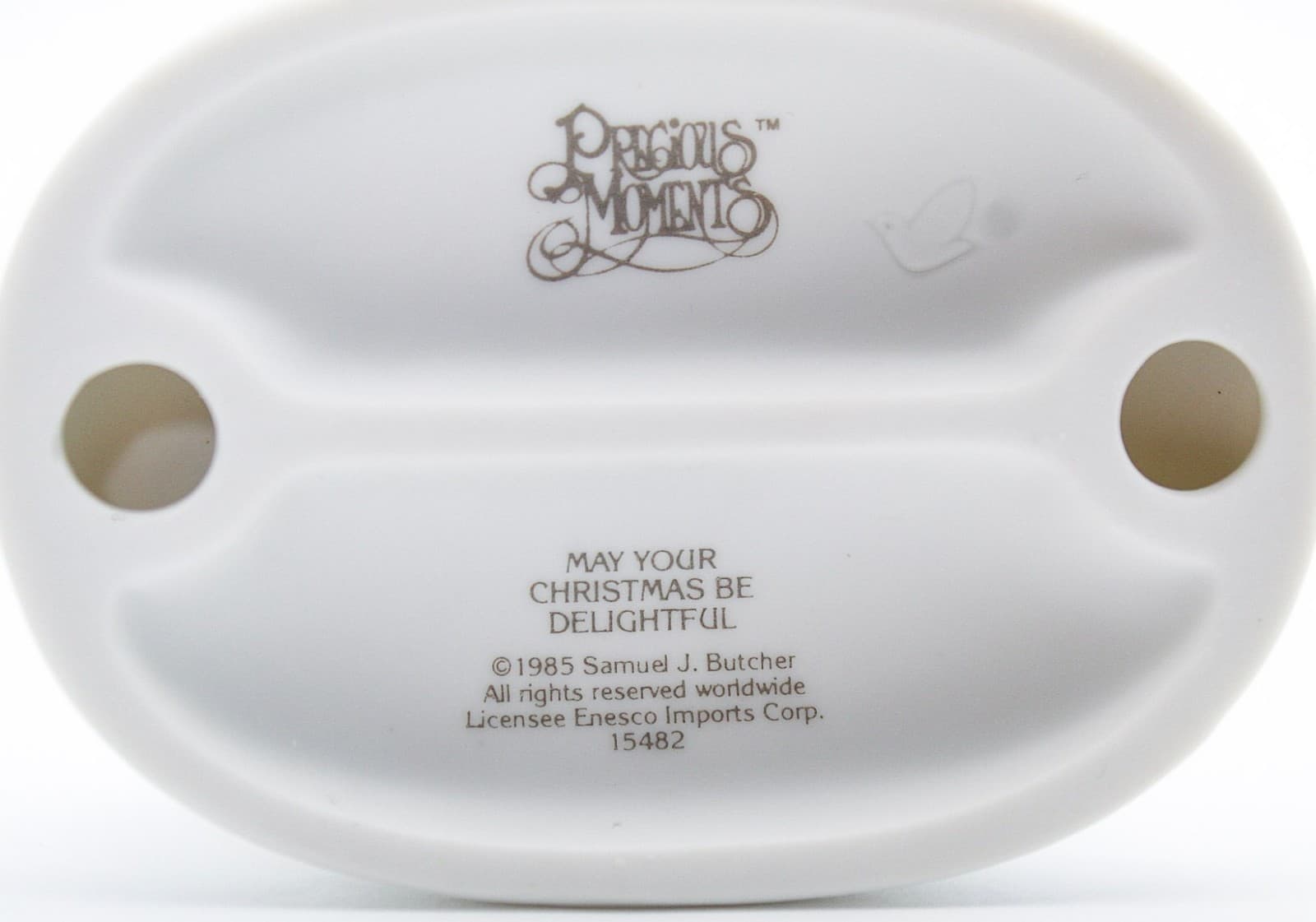 Precious Moments May Your Christmas Be Delightful Enesco Porcelain Figurine 1985 - Thumbnail 6