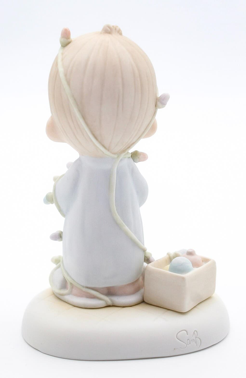 Precious Moments May Your Christmas Be Delightful Enesco Porcelain Figurine 1985 - Thumbnail 5