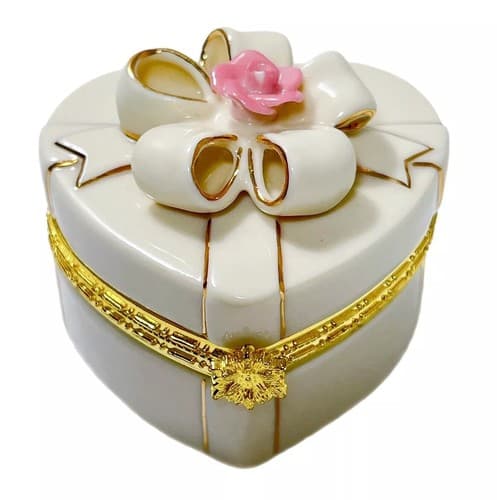 LENOX Treasures Of the Heart Exclusive Edition Heart Porcelain Trinket Box - Image 1