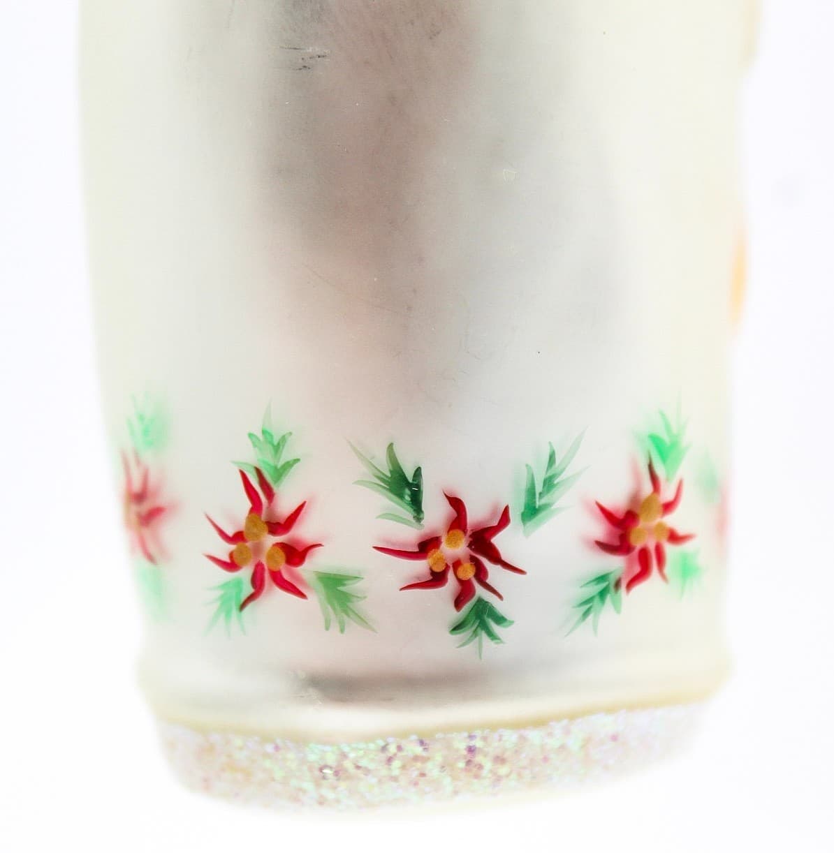 Christopher Radko Poinsettia Santa Hand Painted Glass Christmas Ornament 5.25" - Thumbnail 7