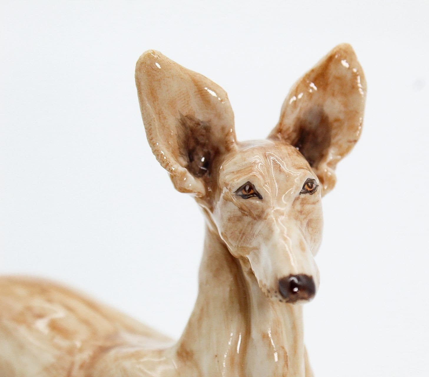 EVE PEARCE Handcrafted Sitting Pharaoh Hound Porcelain Dog Figure Sculpture OOAK - Thumbnail 2
