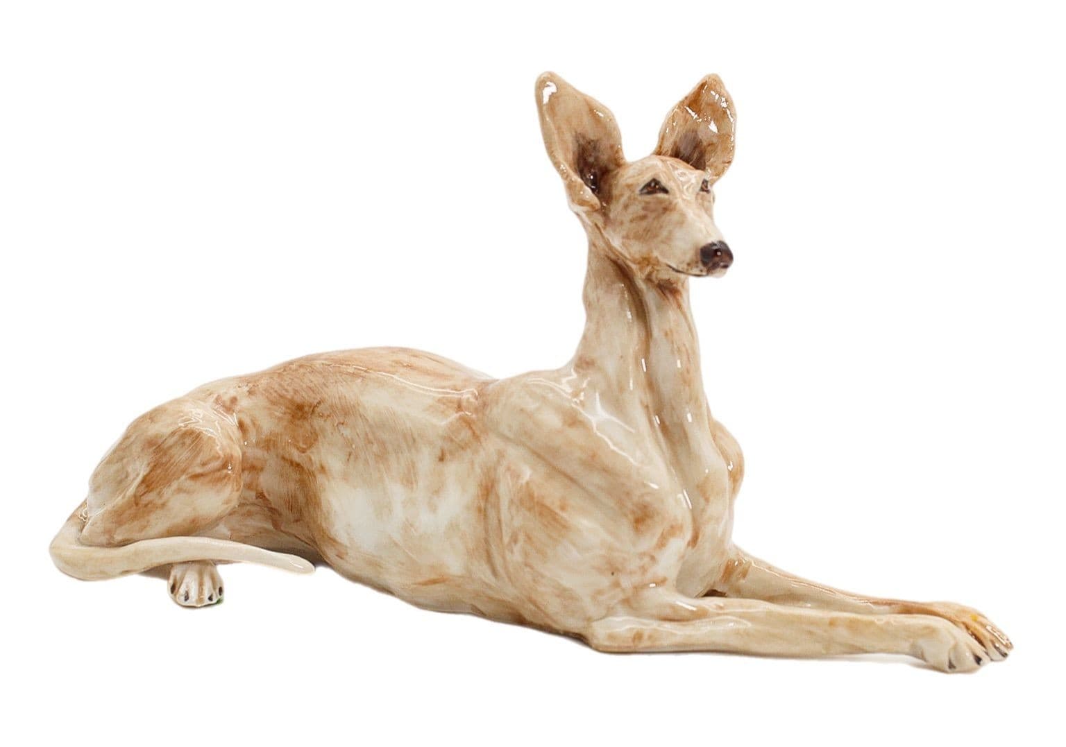 EVE PEARCE Handcrafted Sitting Pharaoh Hound Porcelain Dog Figure Sculpture OOAK - Image 1