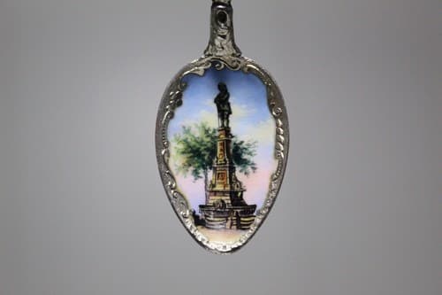 Antique Hand Painted Enamel Scenic European 800 Silver Souvenir Spoon - Thumbnail 9