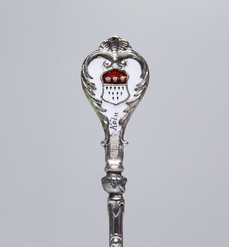 Antique Hand Painted Enamel Scenic European 800 Silver Souvenir Spoon - Thumbnail 6