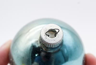 Shiny Brite Vintage Light Blue Stencil Reindeer Tree Glass Christmas Ornament - Thumbnail 3