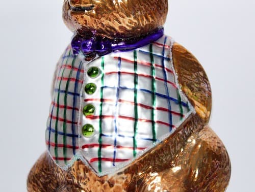 Kurt Adler Polonaise Vintage Honey Bear Glass Christmas Ornament With Box - Thumbnail 4