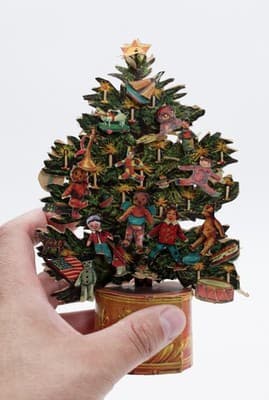 Vintage Pop Up Paper Holiday Christmas Tree Decor Assorted Ornaments - Thumbnail 5