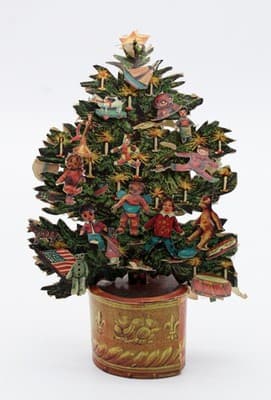 Vintage Pop Up Paper Holiday Christmas Tree Decor Assorted Ornaments - Thumbnail 6
