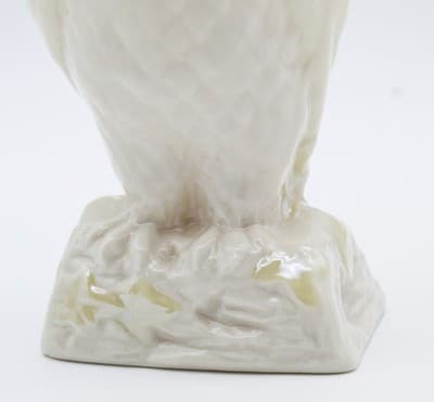 Belleek Ireland Glazed Owl Bird Porcelain Vase 7th Yellow Hallmark Vintage - Thumbnail 3
