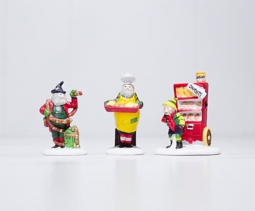 Department 56 "BAKER ELVES" 3pc Christmas Village Accessory w/ Box #5603-0 - Thumbnail 2