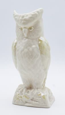 Belleek Ireland Glazed Owl Bird Porcelain Vase 7th Yellow Hallmark Vintage - Thumbnail 5
