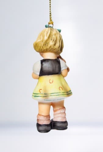 Berta Hummel Goebel 1999 "Cuddle For Teddy" Porcelain Christmas Ornament - Thumbnail 2
