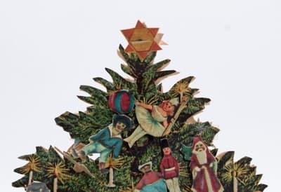 Vintage Pop Up Paper Holiday Christmas Tree Decor Assorted Ornaments - Thumbnail 7
