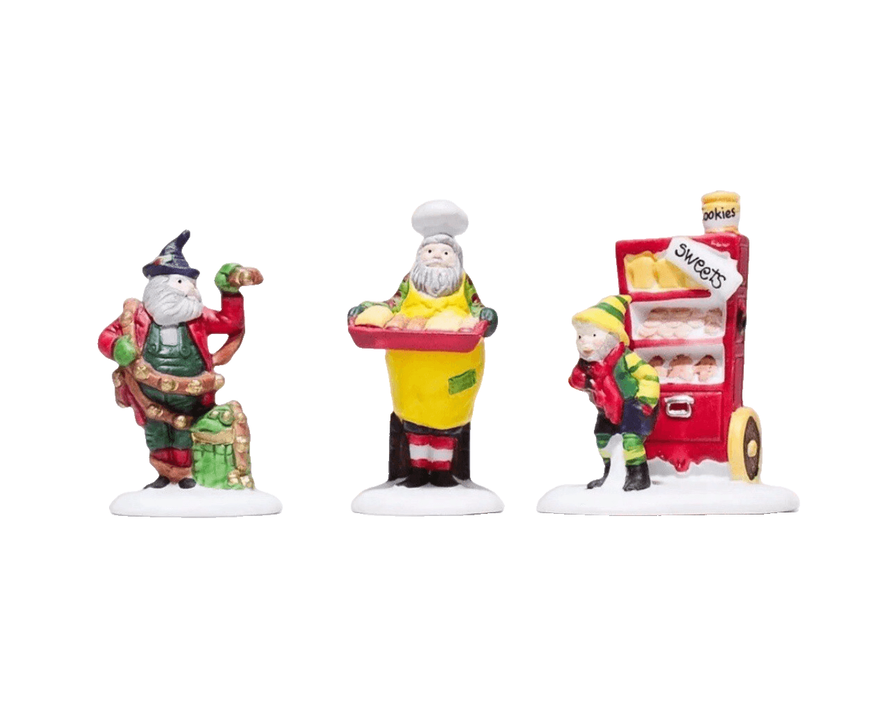 Department 56 "BAKER ELVES" 3pc Christmas Village Accessory w/ Box #5603-0 - Image 1