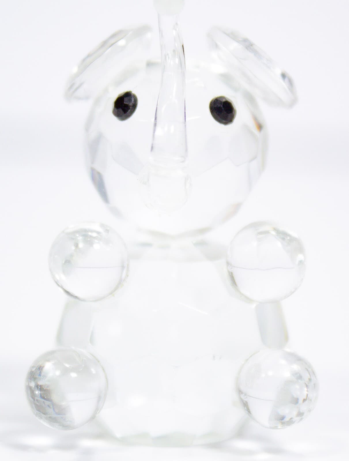 Collectible Elephant Clear Crystal Glass Animal Figurine - Image 1