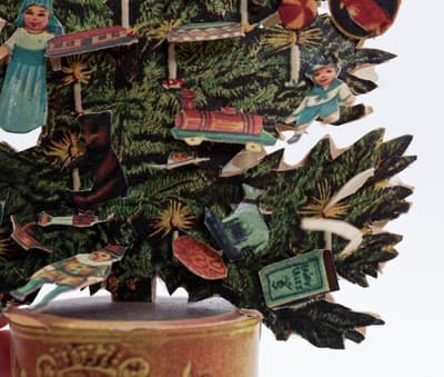 Vintage Pop Up Paper Holiday Christmas Tree Decor Assorted Ornaments - Thumbnail 8