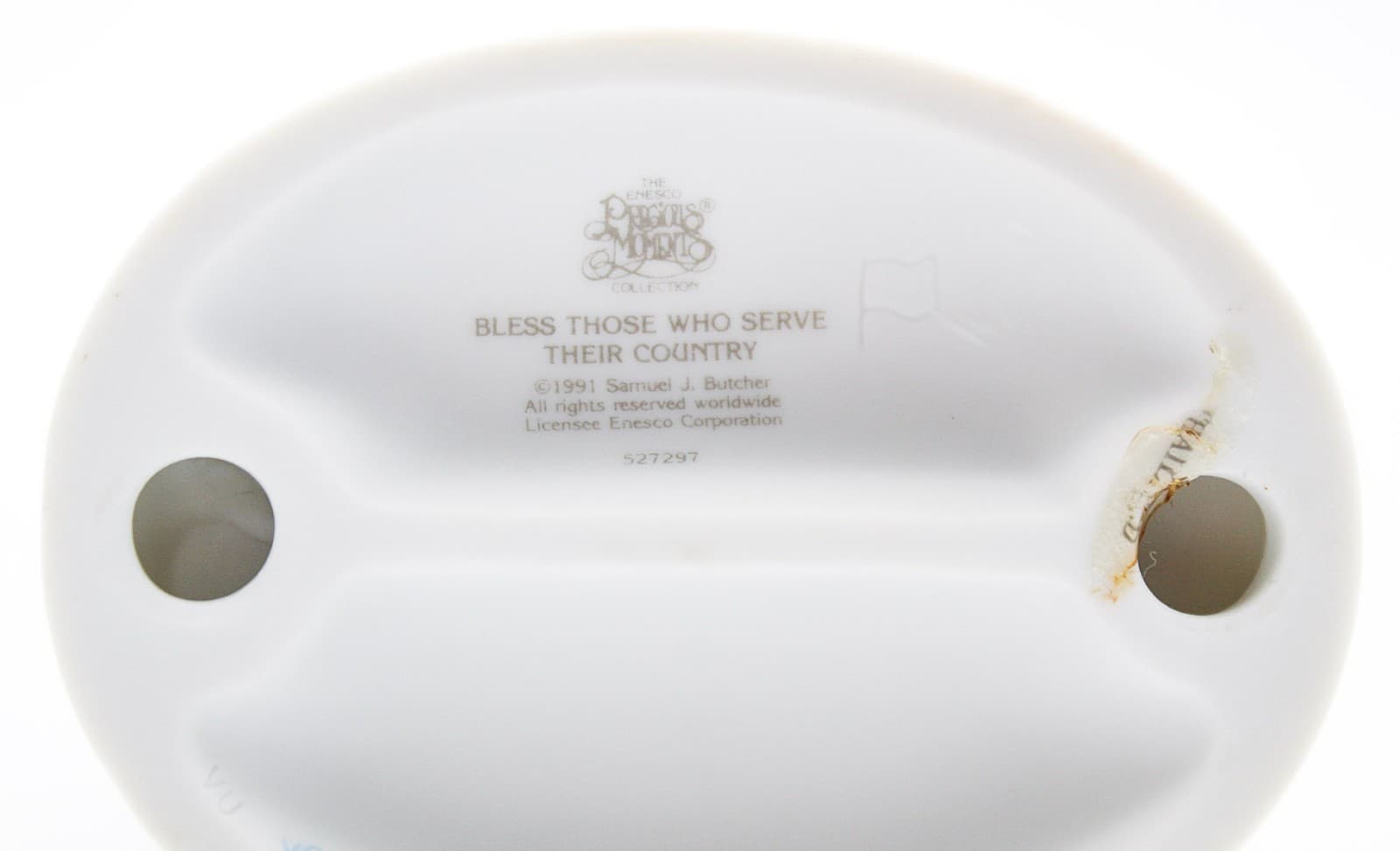 Precious Moments Bless Those Who Serve Their Country Porcelain Figurine 1991 Vtg - Thumbnail 6
